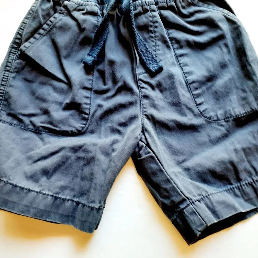 Oshkosh Boys Shorts Navy Blue Elastic Waist Pull On Drawstring Size 6